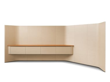 TRUST - Freestanding tanned leather office screen by Poltrona Frau