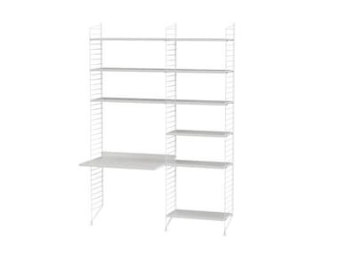 WORKSPACE B - Sectional shelving unit with secretary desk by String Furniture