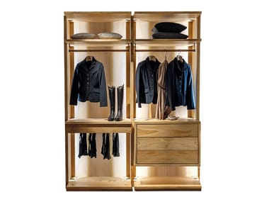 AVANT OPEN - Walk-in closet made of blockboard and solid wood by Riva 1920