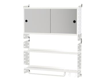 BATHROOM D - Suspended MDF bathroom cabinet with mirror by String Furniture