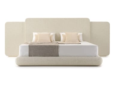 ROMA - Fabric double bed with upholstered headboard by Turri