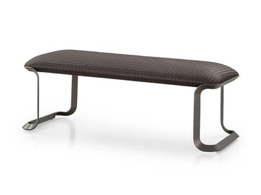 MILANO - Upholstered leather bench by Turri
