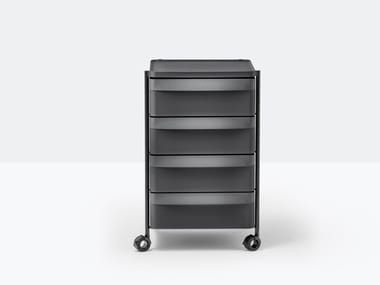 BOXIE BXH_4C - Polypropylene office drawer unit with castors by Pedrali