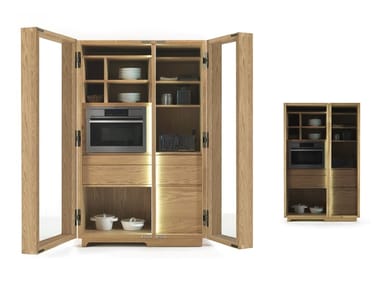 CAMBUSA COOK GLASS/JUMBO - Multifunctional storage unit in blockboard and solid wood by Riva 1920