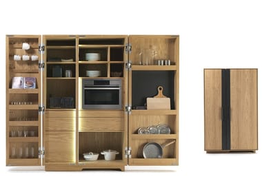 CAMBUSA COOK/JUMBO - Multifunctional storage unit in blockboard and solid wood by Riva 1920