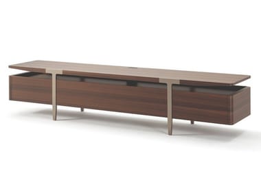 DOMUS - Wooden TV cabinet with doors by Turri