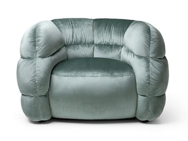 BOMBER - Upholstered velvet armchair with armrests by Visionnaire