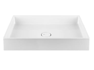 RETTANGOLO - Countertop rectangular ceramic washbasin by Gessi