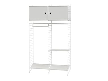 HALLWAY T - Sectional powder coated steel wardrobe with shoe rack by String Furniture
