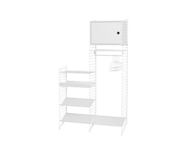 HALLWAY U - Sectional powder coated steel wardrobe with shoe rack by String Furniture