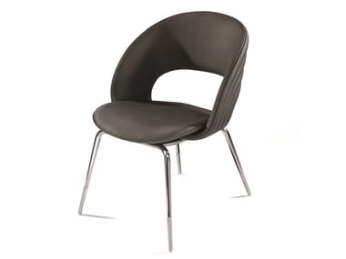 KYLO CONTRACT - Leather chair with integrated cushion by Visionnaire