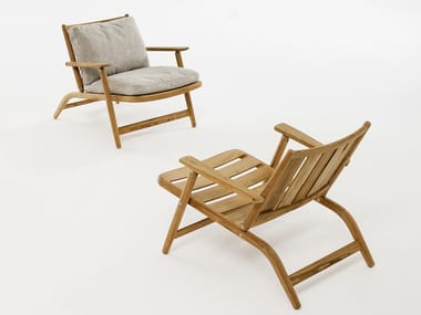 LEVANTE 007 - Folding teak deck chair with armrests by RODA