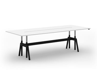 LEVEL SYSTEM - Rectangular meeting table with cable management by Cor