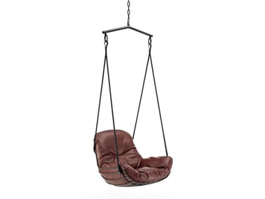 LEYASOL SWING SEAT - 1 Seater leather garden hanging chair by Freifrau