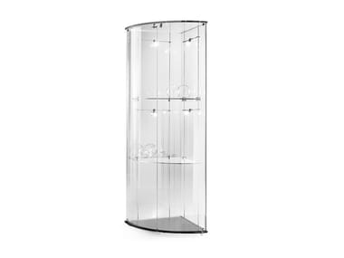 MEGA ANGOLO - Corner display cabinet with integrated lighting by Reflex