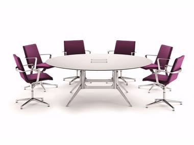 NOTABLE MEETING - Round meeting table with cable management by Icf