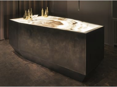 ARGON EVO - Metal and marble bar counter by Henge