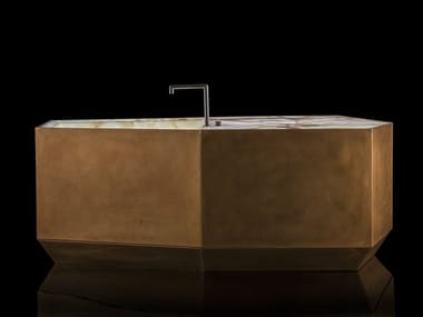 ARGON EVO - Metal and onice bar counter with sink by Henge