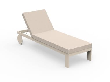 POSIDONIA - Recliner fabric sun lounger with castors by Vondom