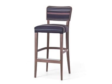 WIENER 06 - High fabric stool with back by Very Wood