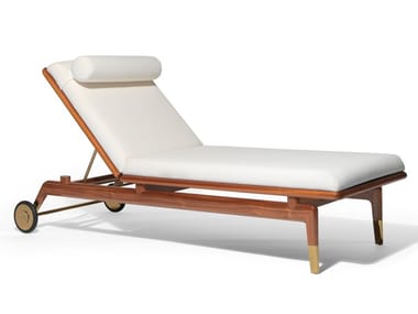 REDDING - Recliner fabric and mahogany sun lounger by Visionnaire