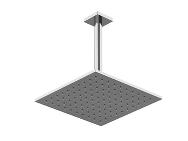 RILIEVO - Square brass overhead shower with anti-lime system by Gessi