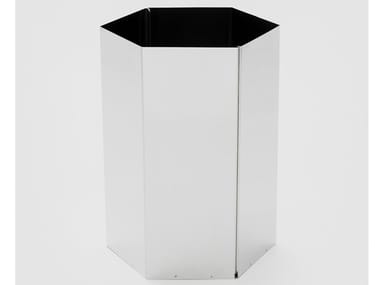 SICILIA - Stainless steel waste paper bin by Danese Milano