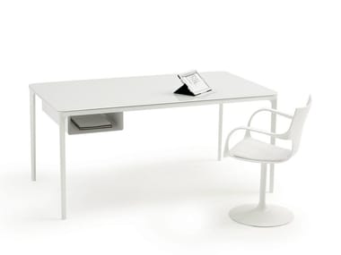 SLIM OFFICE - Rectangular glass writing desk by Sovet Italia