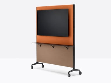 YPSILON CONNECT YC_L110/150 - Sound absorbing freestanding office screen with casters by Pedrali