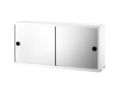STRING® SYSTEM CABINET WITH MIRROR DOORS - MDF wall cabinet with mirrored door by String Furniture