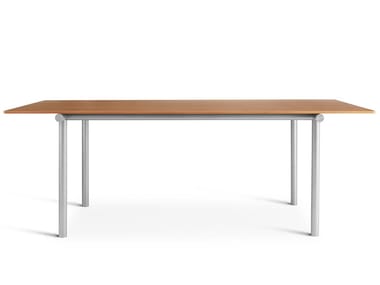 TUBBY TUBE - Rectangular aluminium and wood table by Please Wait To Be Seated