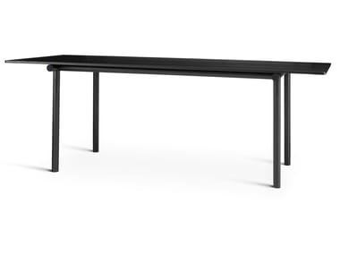 TUBBY TUBE - Rectangular steel and wood table by Please Wait To Be Seated