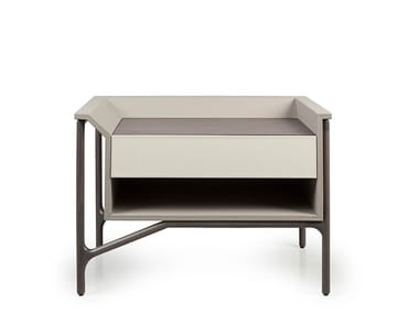 VINE - Rectangular leather bedside table by Turri