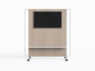 MEDIAWALK - Wooden office screen with casters by Frezza