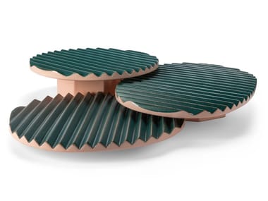 ZIGZAG - Contemporary style oval round ceramic tray by Visionnaire